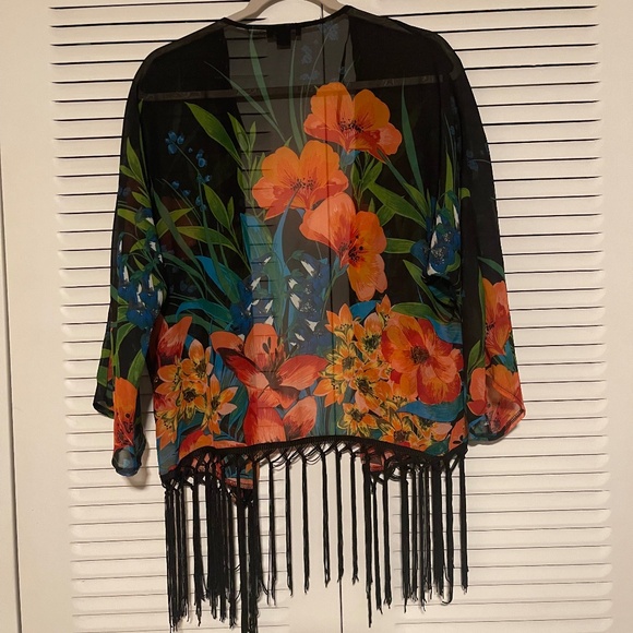 Silky Floral Mesh Cover Up - Picture 1 of 4